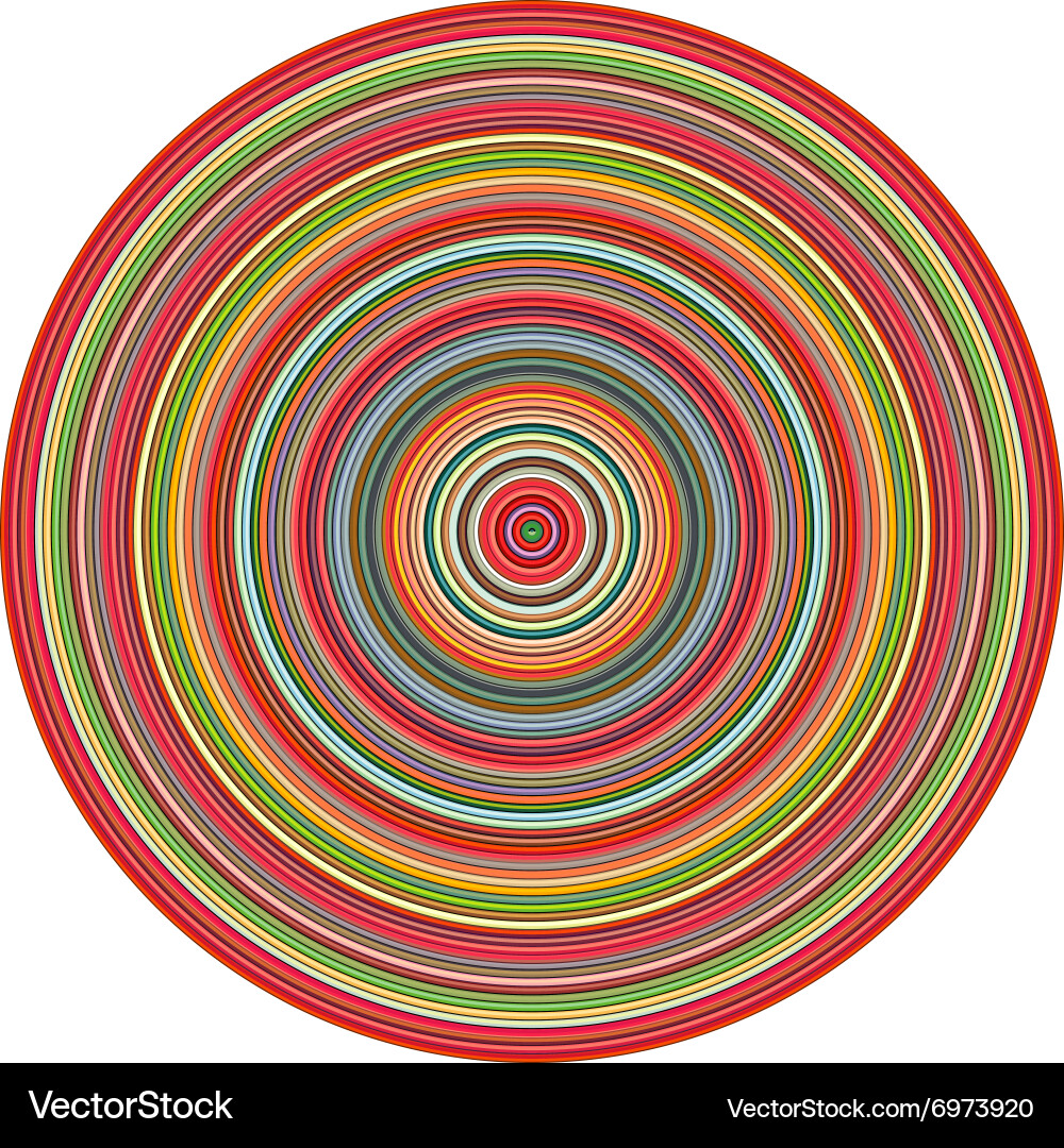 Concentric pipes circular shape in multiple colors vector image