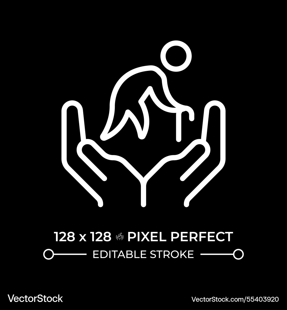 Elder care pixel perfect white linear icon Elder care pixel perfect white linear icon vector image