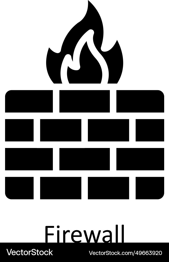 Firewall solid icon design Vector Image