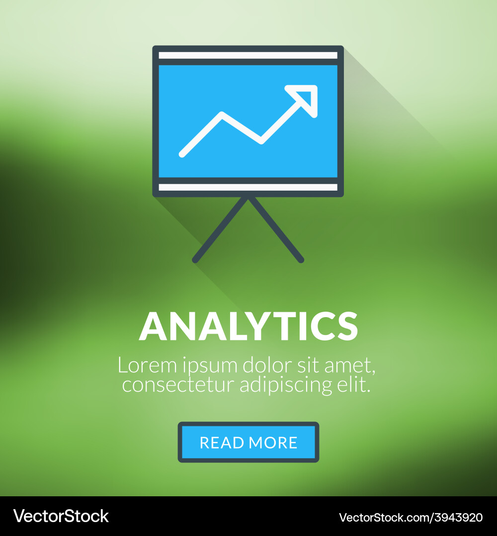 Flat design concept for analytics with blur vector image