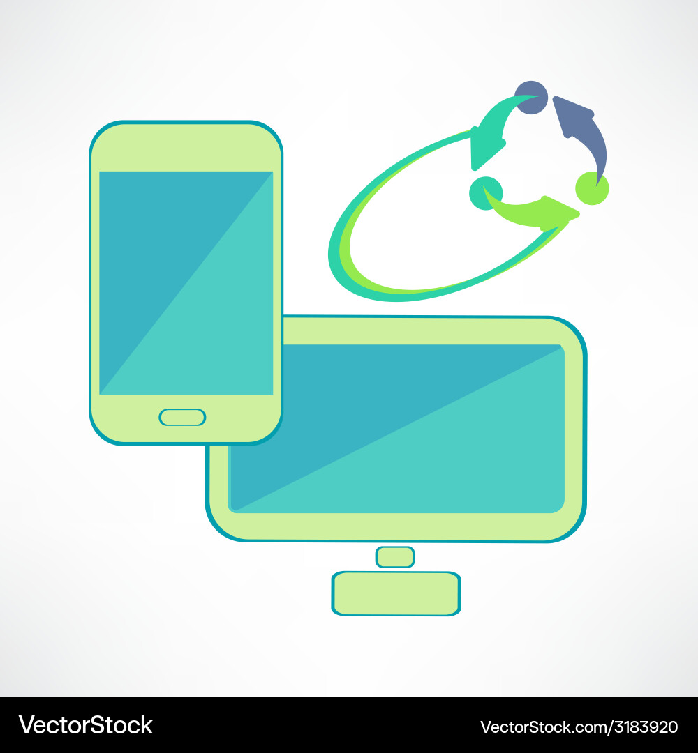 Flat of computer network concept Vector Image
