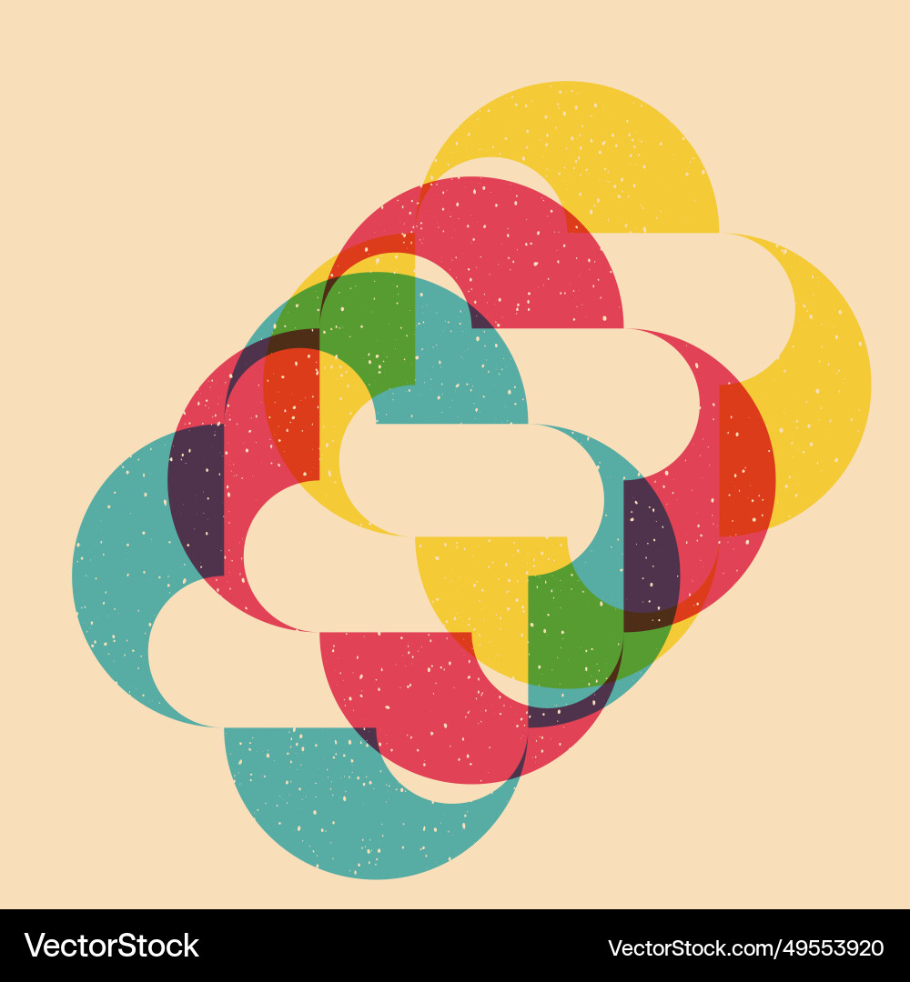 Geometric object with riso print effect Geometric object with riso print effect vector image
