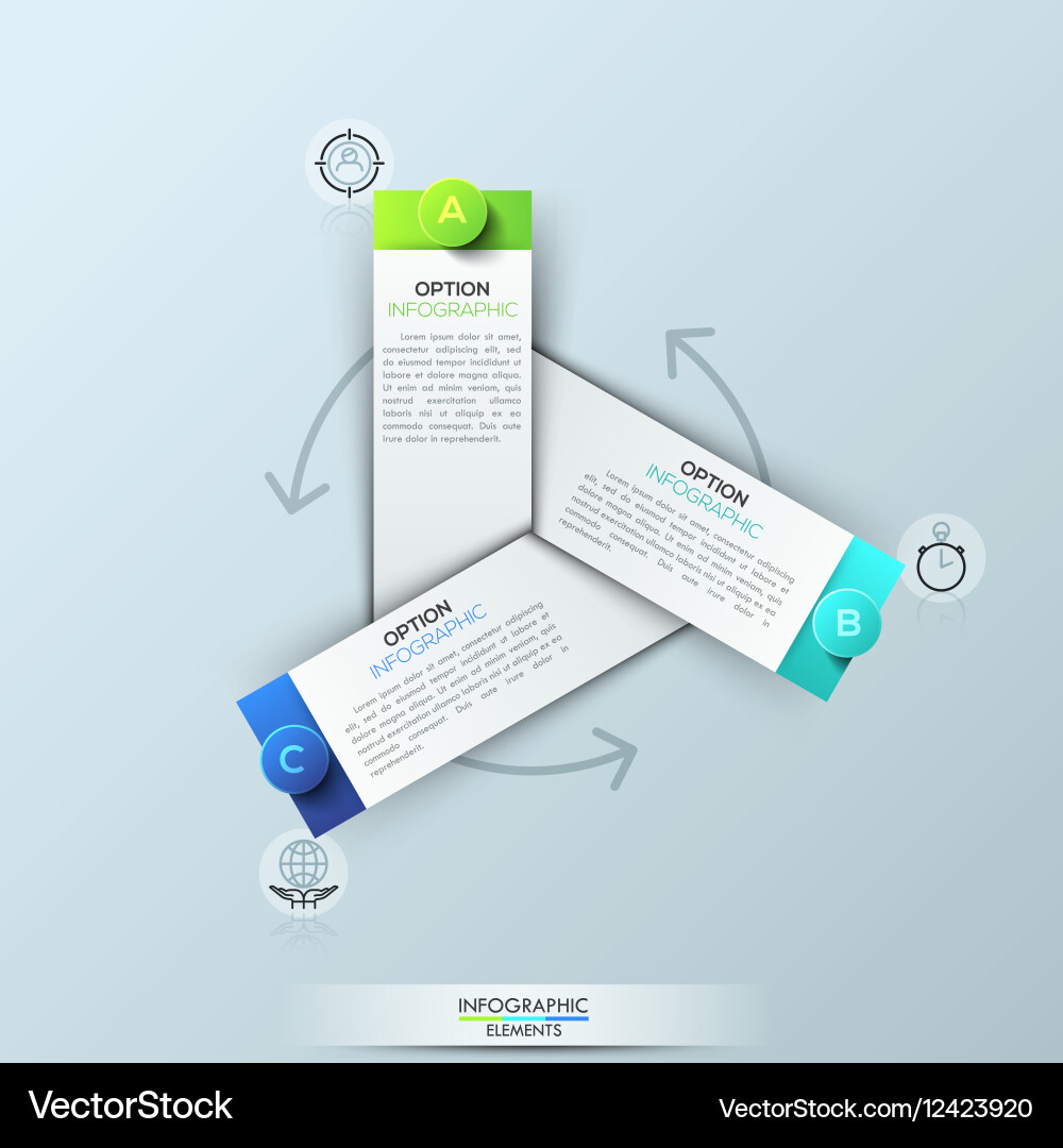 Infographic design template with 3 rectangular Vector Image