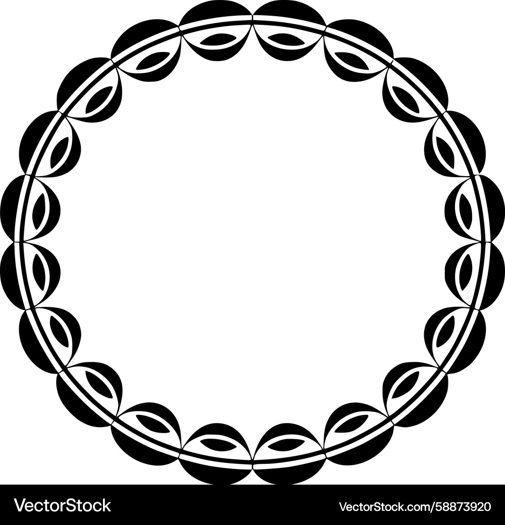 Oval pattern circular frame Vector Image
