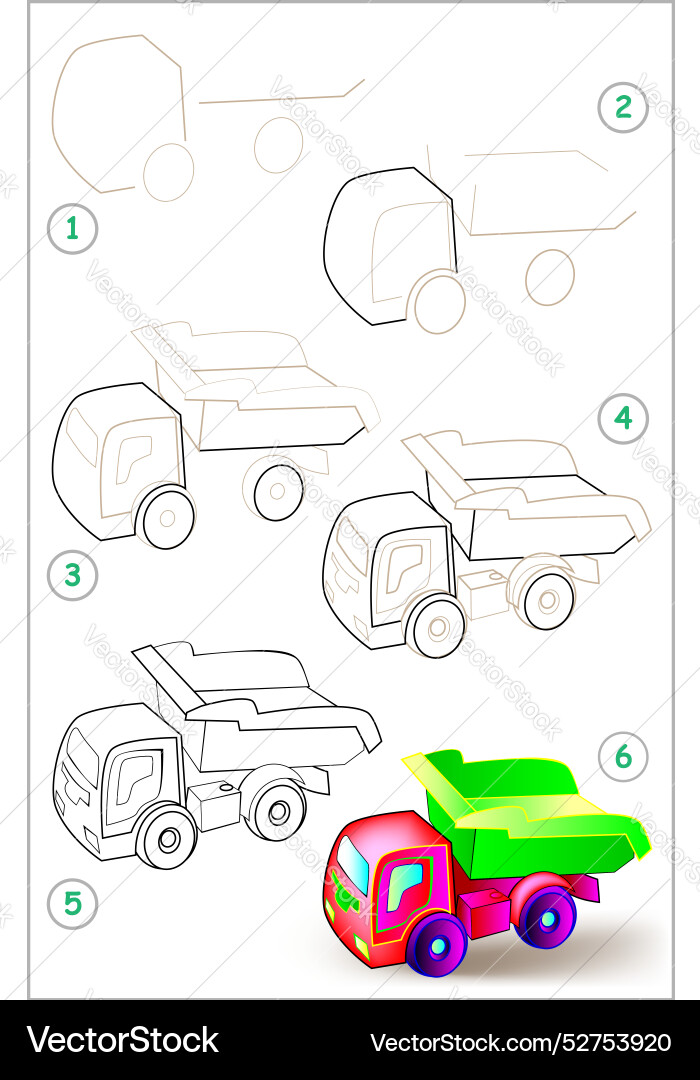 Page shows how to learn step by draw Page shows how to learn step by draw vector image