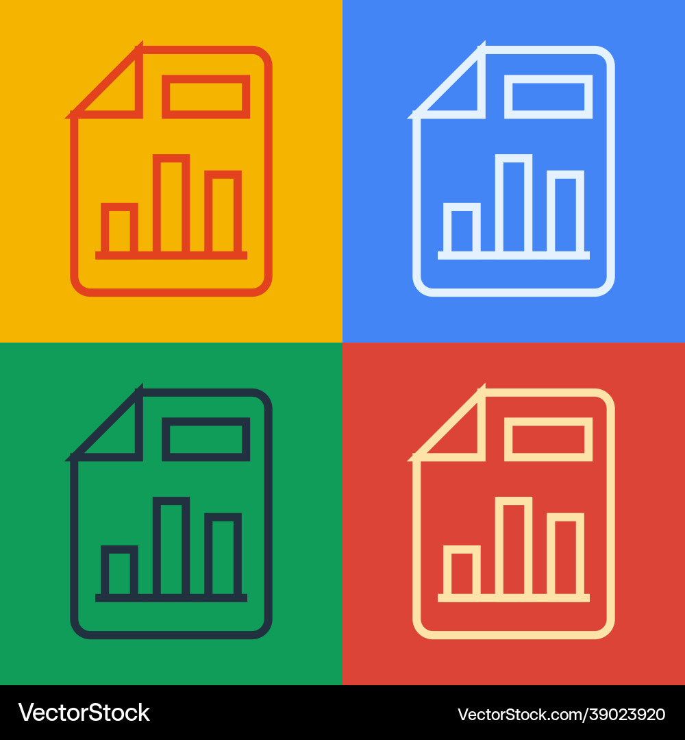 Pop art line document with graph chart icon Pop art line document with graph chart icon vector image