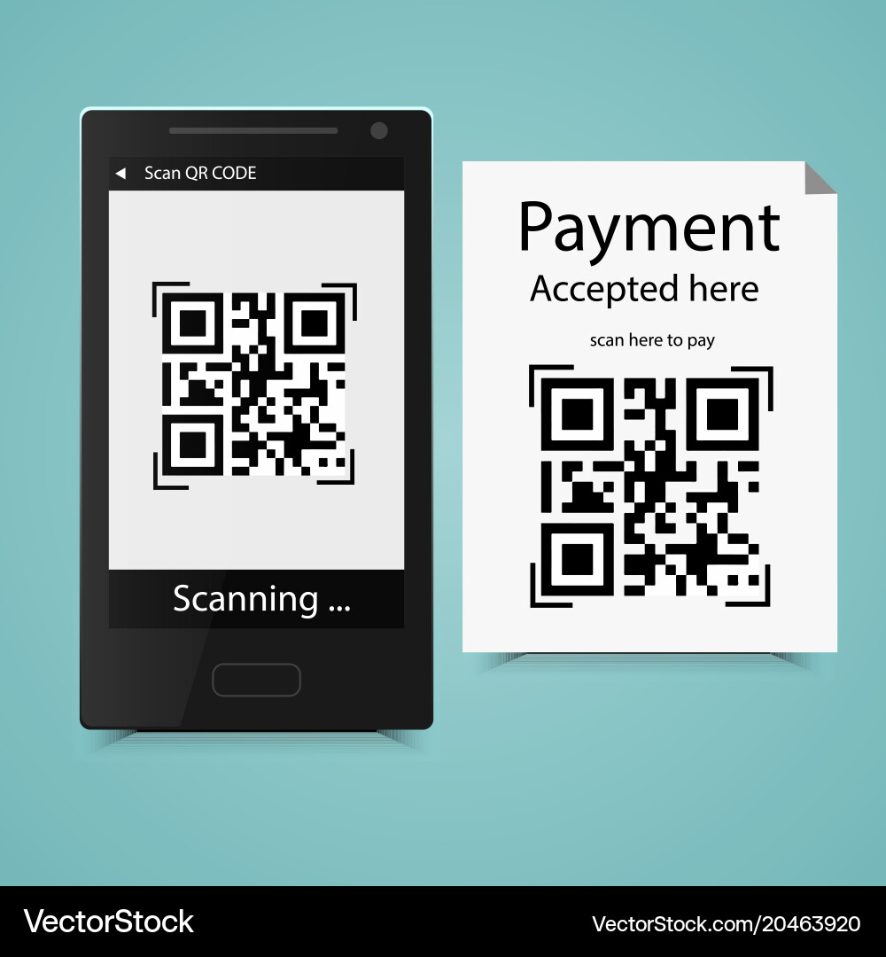 QR Code Scan for Mobile Payment vector image