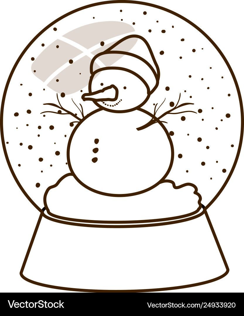 Schneemann in Kristallkugel isolierte Ikone Schneemann in Kristallkugel isolierte Ikone Vektorbild