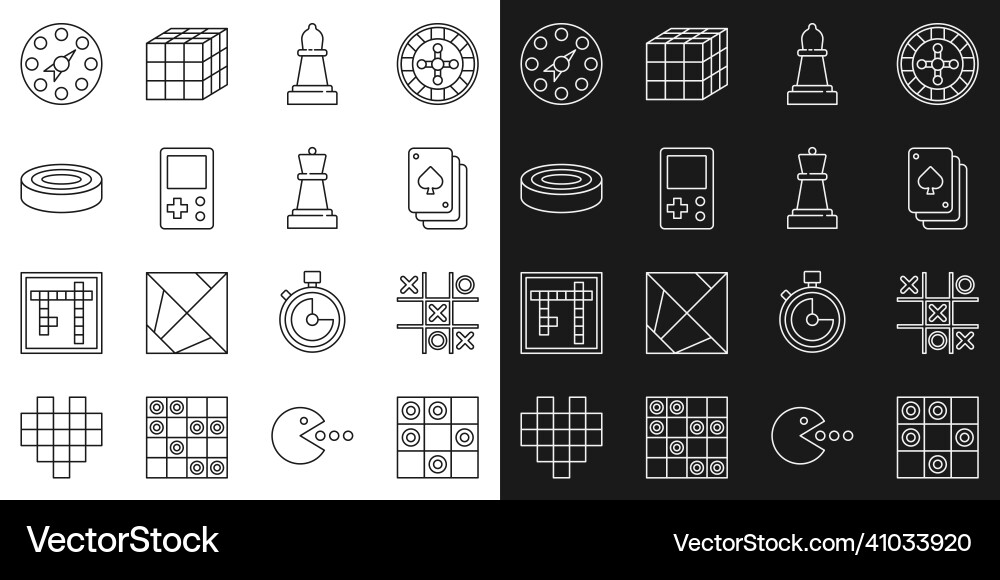 Set line board game of checkers tic tac toe Set line board game of checkers tic tac toe vector image
