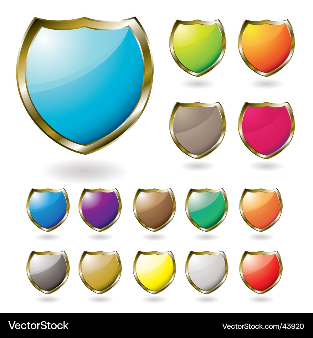 Shield Collection - Drop Shadow vector image