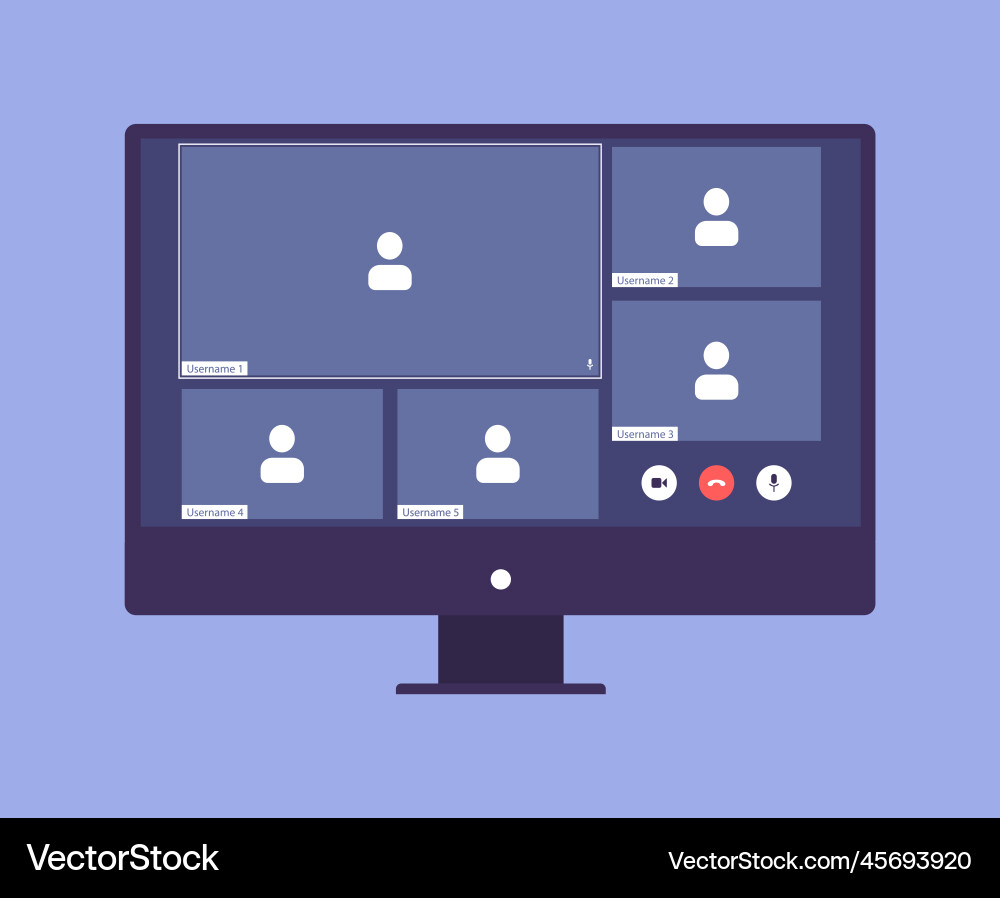 Video call program window ui ux template Video call program window ui ux template vector image