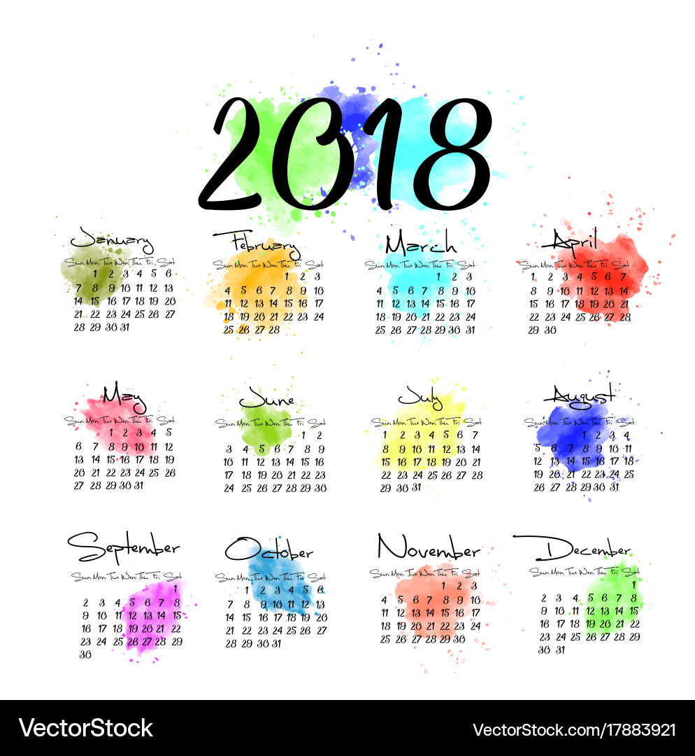 A scalable calendar for the year Vector Image