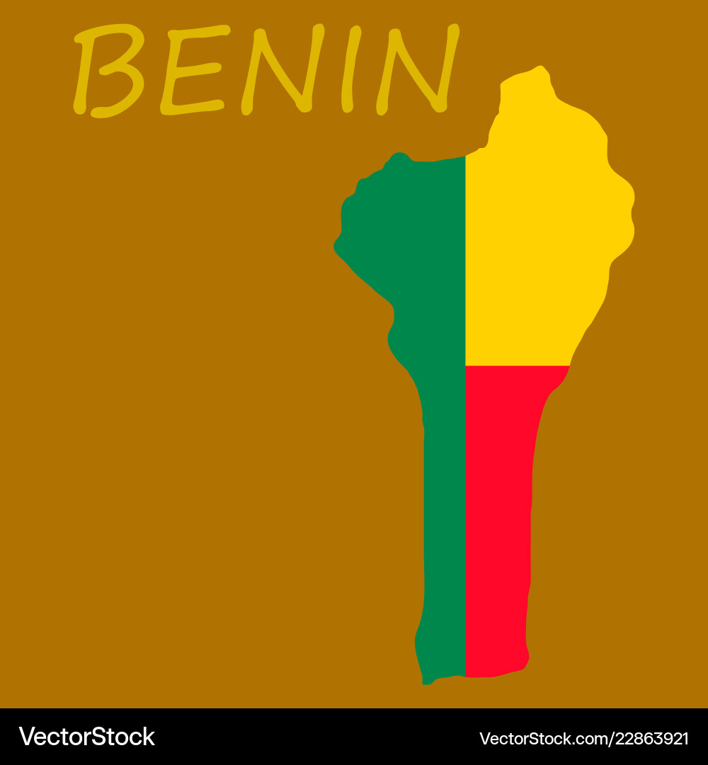Benin map with flag Benin map with flag vector image