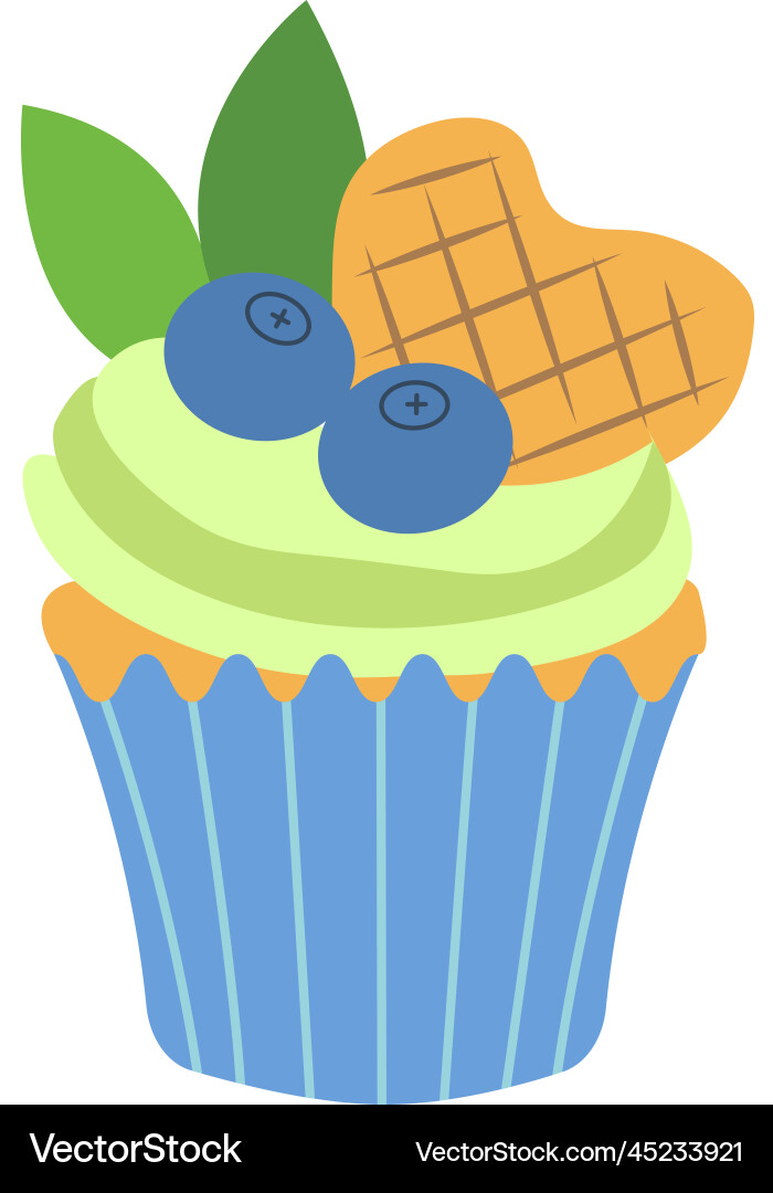 Blueberry muffin icon fresh sweet berry cupcake Blueberry muffin icon fresh sweet berry cupcake vector image