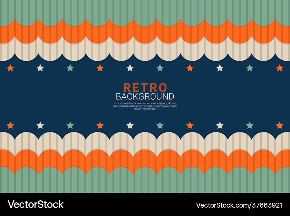 Classic retro style colorful overlapped layer Vector Image