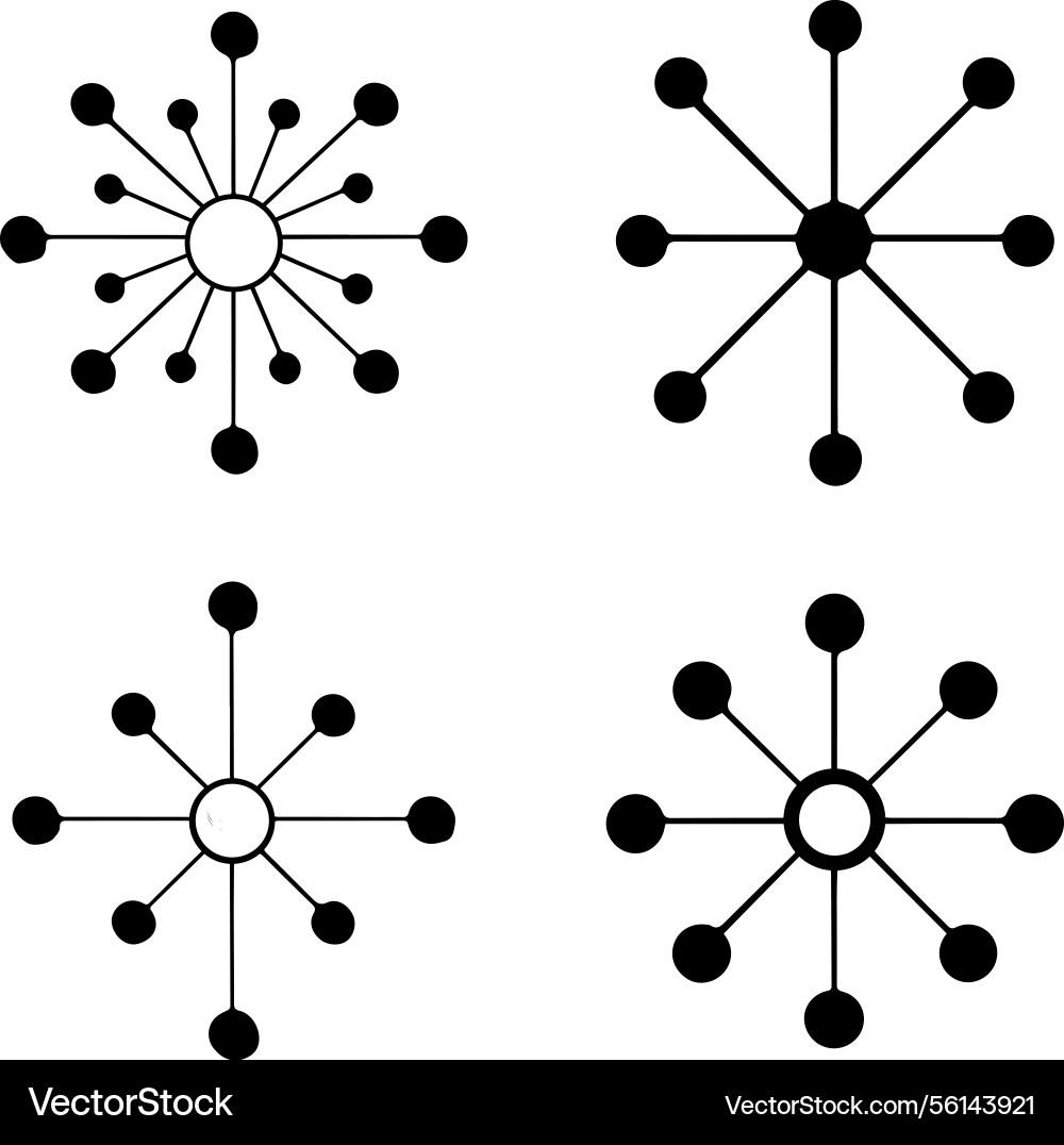 Complex network hub spoke connection icon vector image