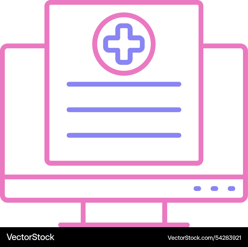Computer line two colour icon Vector Image