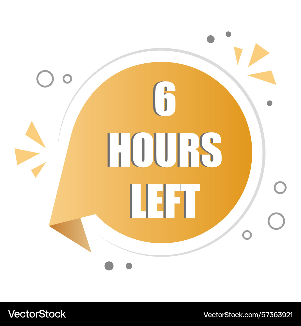 Countdown timer icon number six focus bold 6 Countdown timer icon number six focus bold 6 vector image