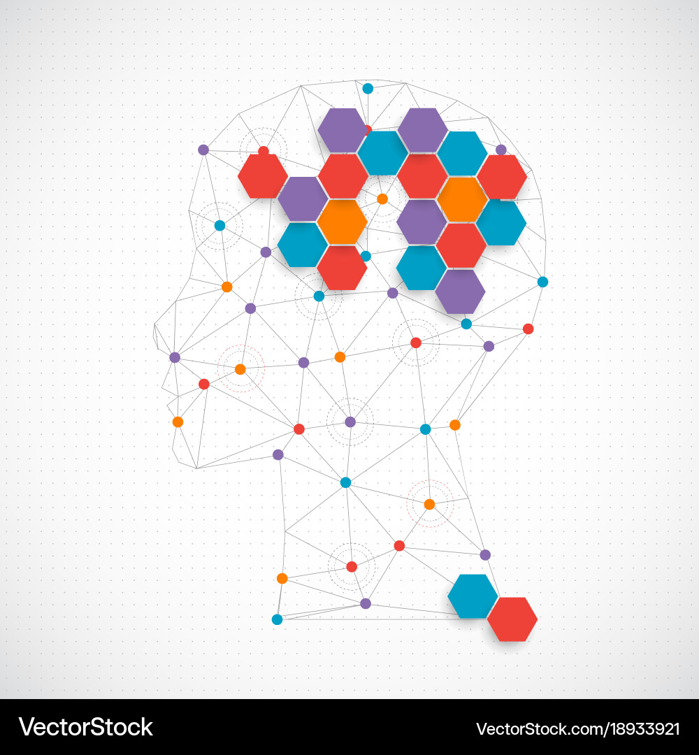 Creative brain concept background with triangular Creative brain concept background with triangular vector image