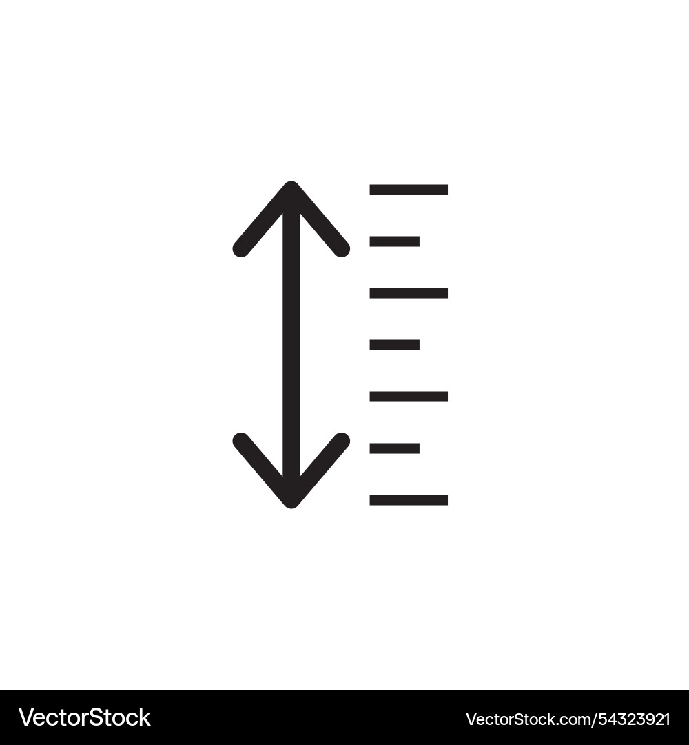 Editable height icon design isolated element vector image