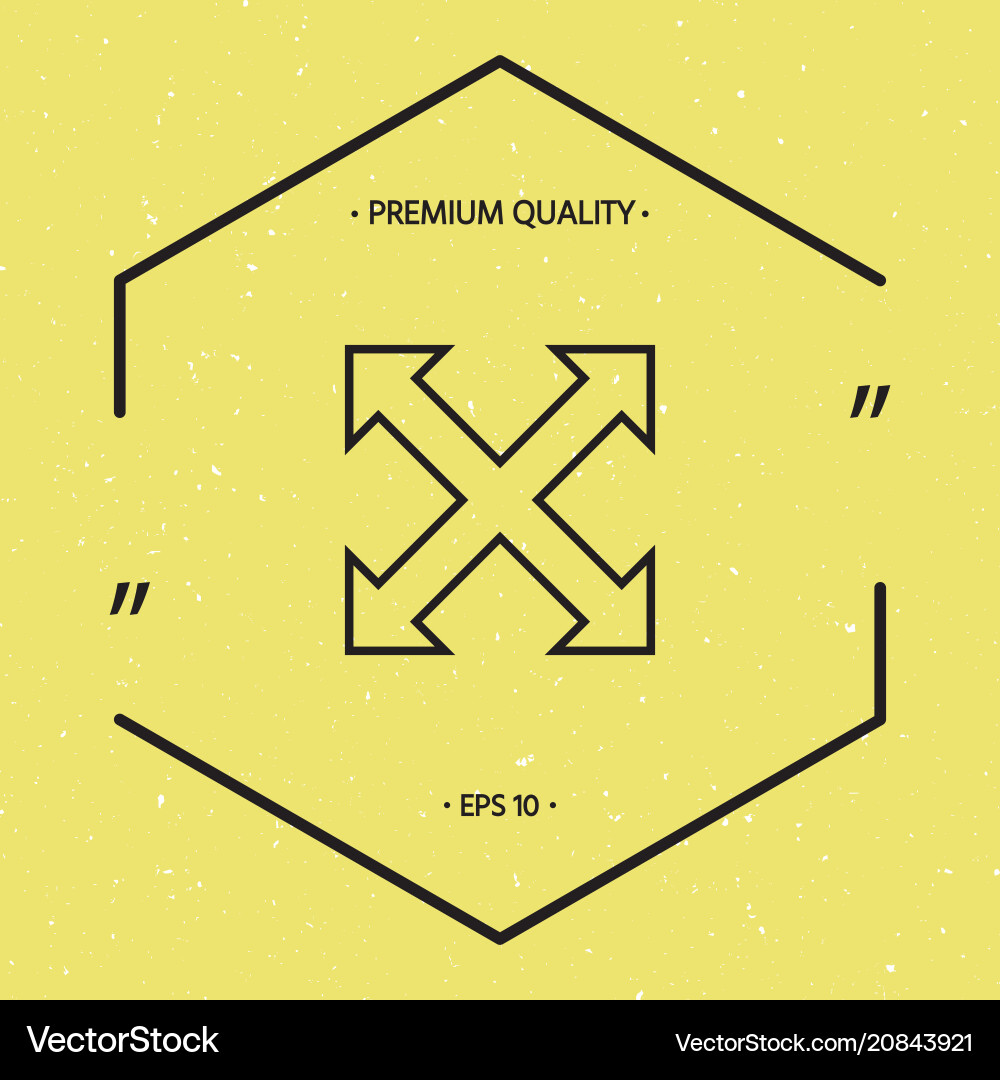 Extend resize enlarge line icon Vector Image
