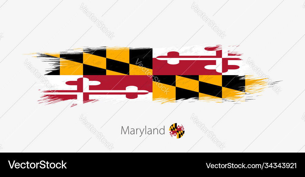 Flag maryland us state grunge abstract brush Flag maryland us state grunge abstract brush vector image