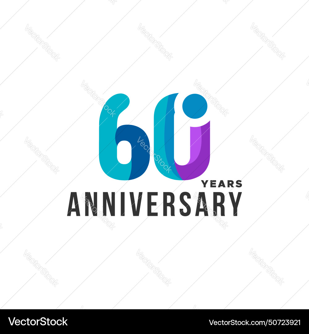 Gradient anniversary number design collection Vector Image
