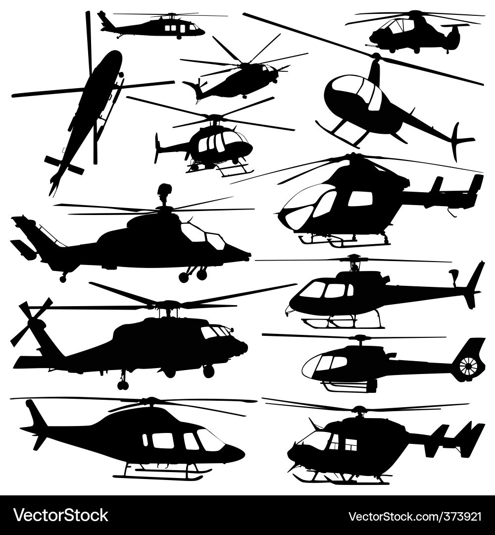 Helicopter Silhouette Collection vector image