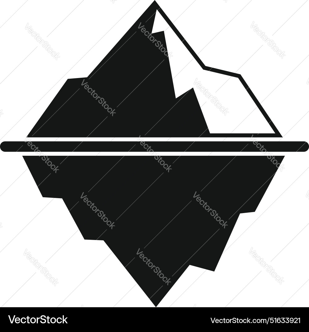 Iceberg floating showing visible and hidden danger Iceberg floating showing visible and hidden danger vector image