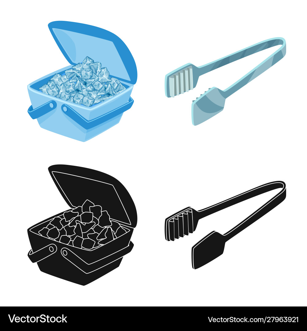 Isolated object texture and frozen logo set Vector Image