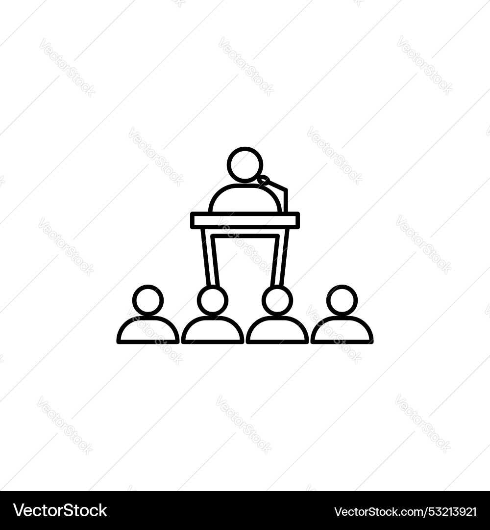Lecture line icon isolated on white background Lecture line icon isolated on white background vector image