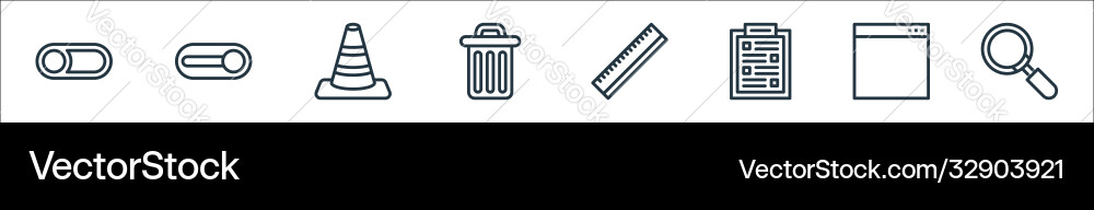 Miscellaneous line icons linear set quality Miscellaneous line icons linear set quality vector image