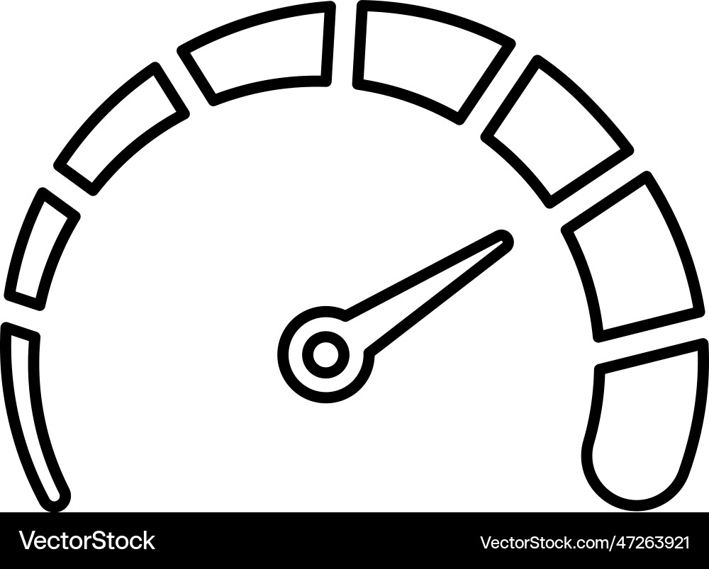 Performance seo speed speedometer icon line vector image