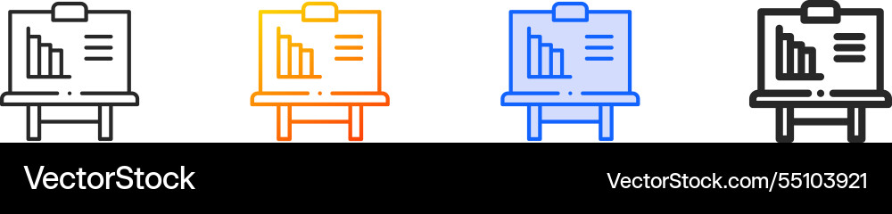 Presentation iconthin linear gradient blue stroke Presentation iconthin linear gradient blue stroke vector image