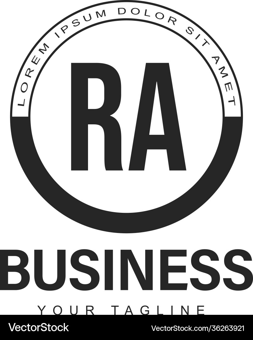 Ra initial a logo design with abstract style Ra initial a logo design with abstract style vector image