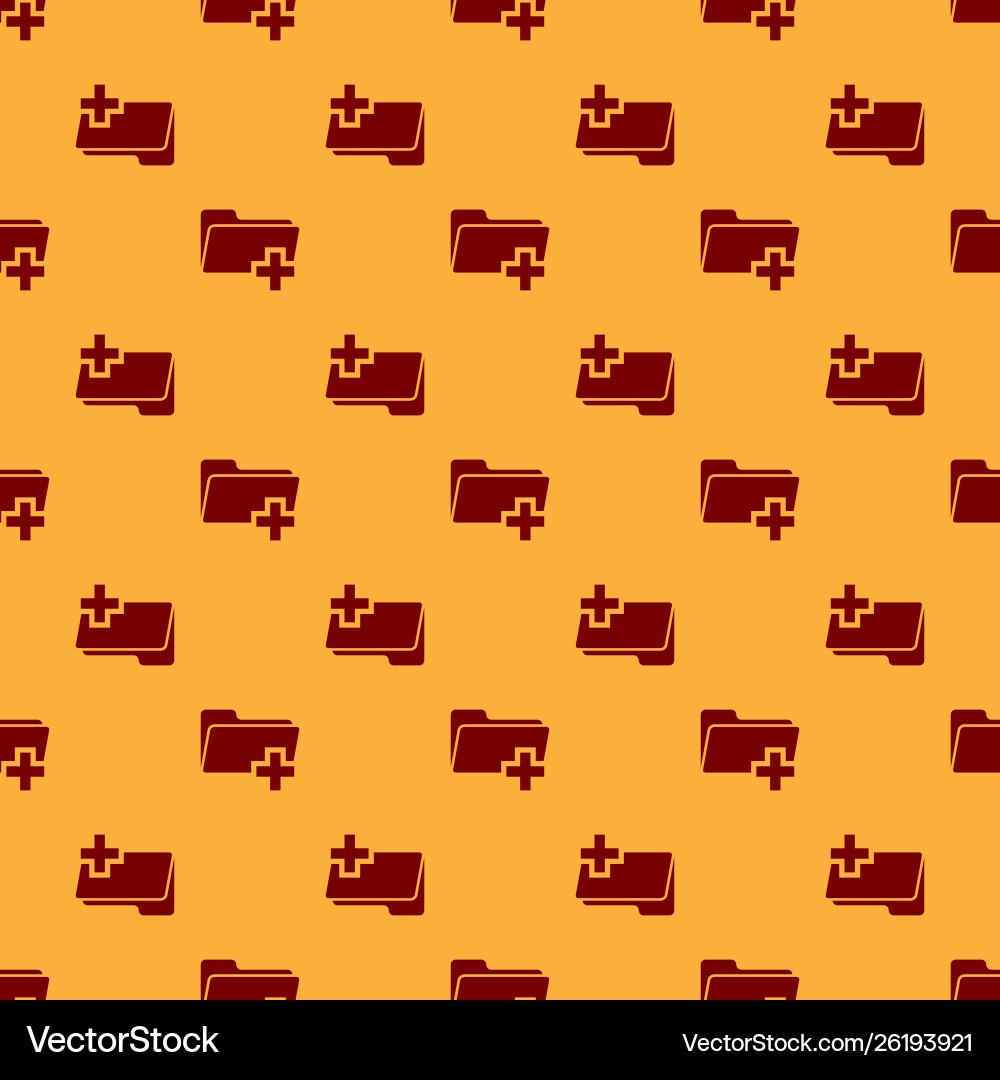 Red add new folder icon isolated seamless pattern Red add new folder icon isolated seamless pattern vector image