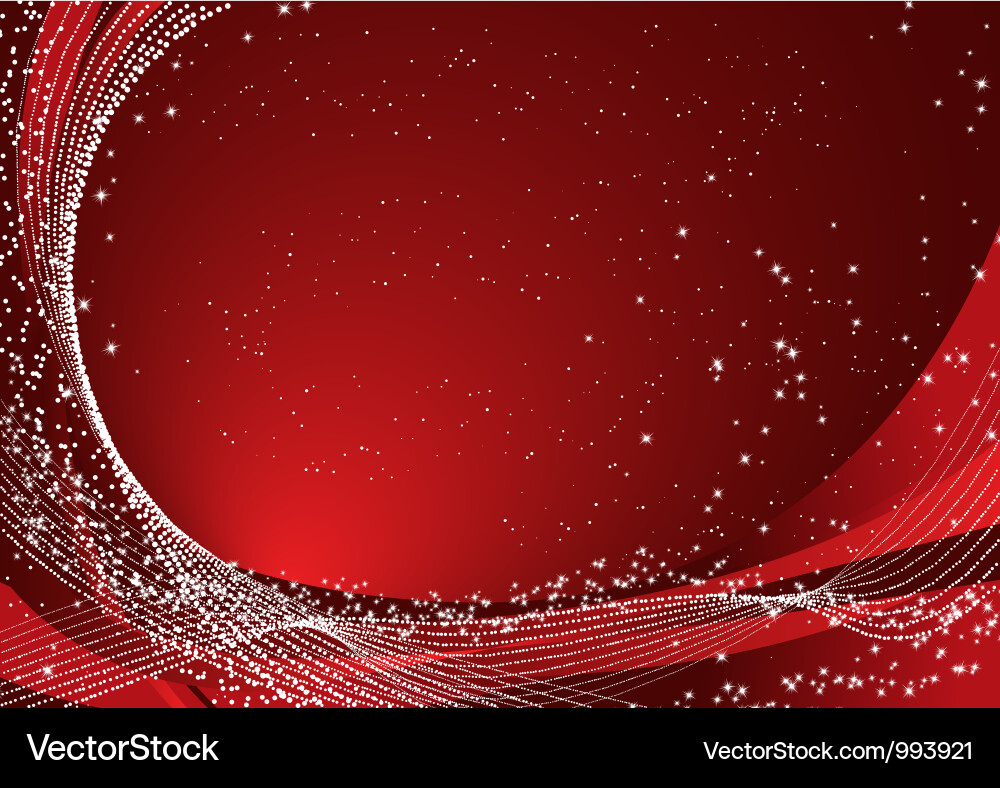 Red Swirl with Sparkling Stars Vector Image
