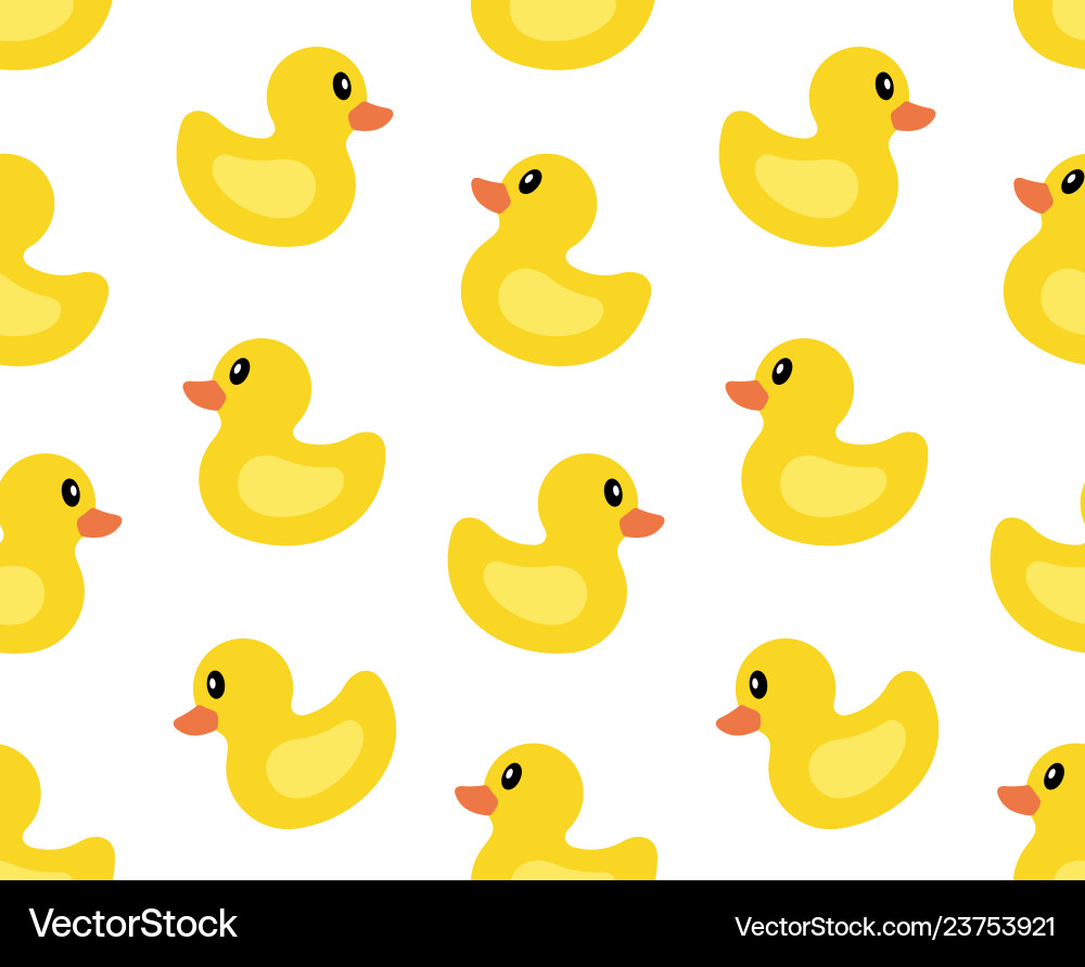 Seamless pattern with yellow duck Vector Image