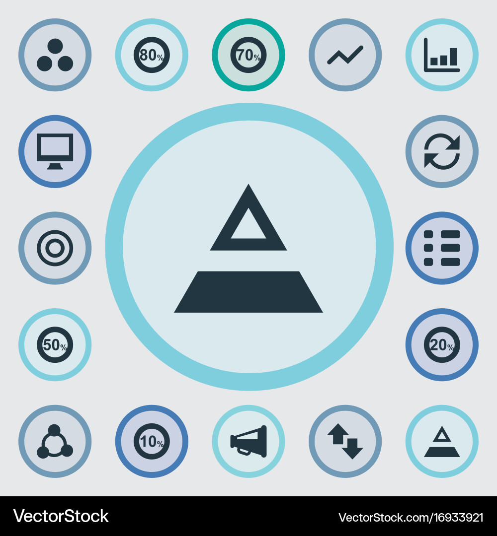 Set of simple statistic icons vector image