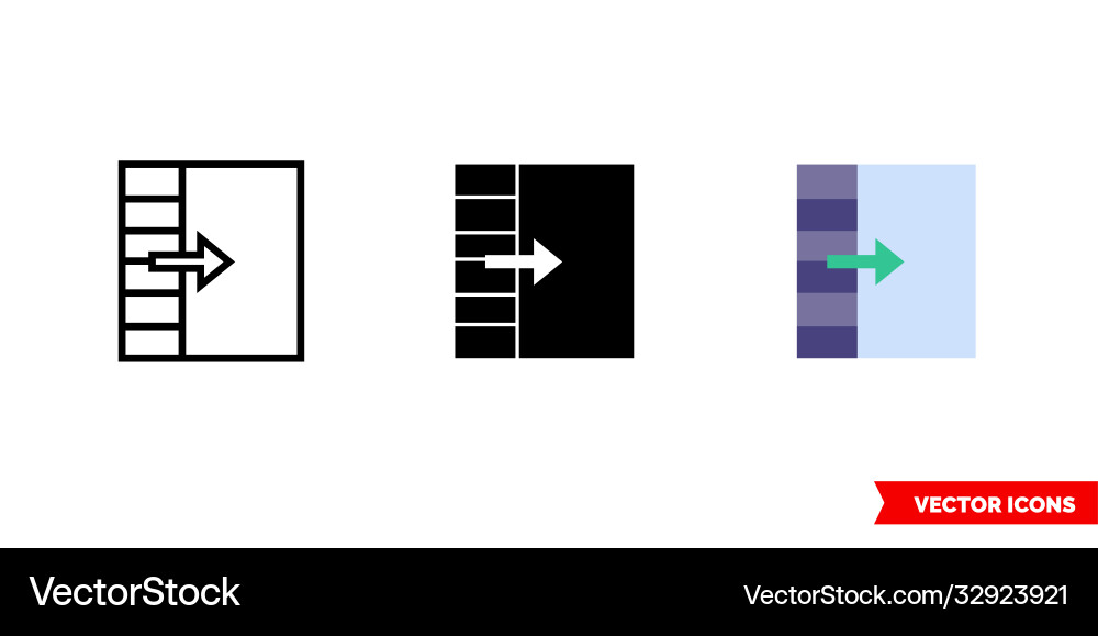 Show sidepanel icon 3 types isolated Show sidepanel icon 3 types isolated vector image