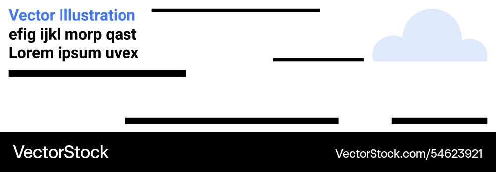 Simple cloud with text elements and highlighted Vector Image