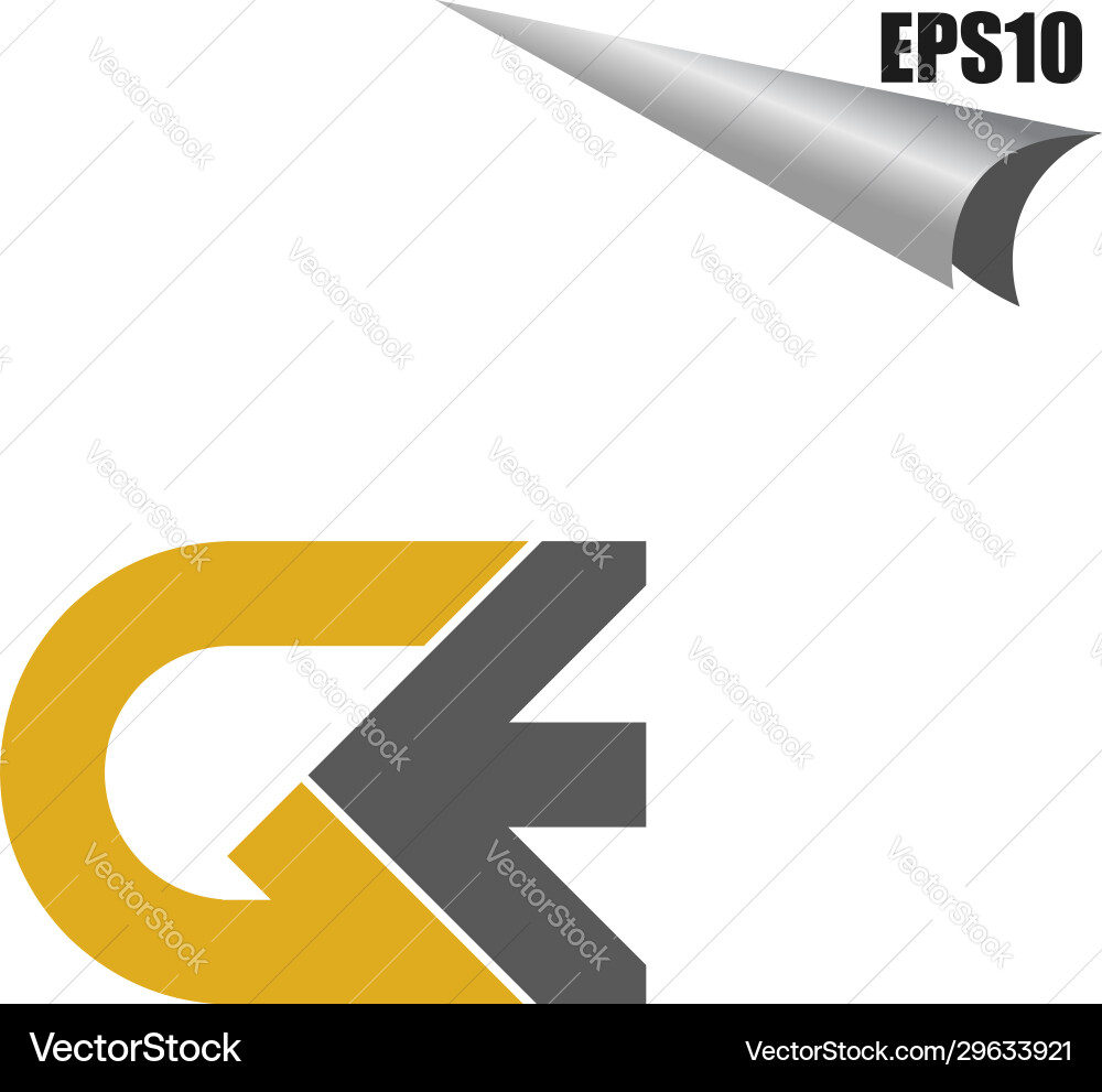 Simple ge initial monogram design template vector image