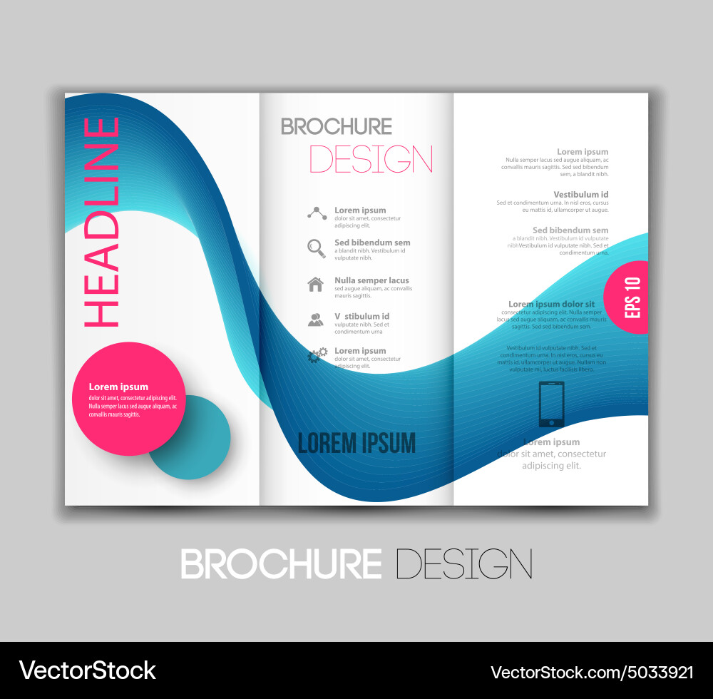 Template leaflet design with color lines Vector Image