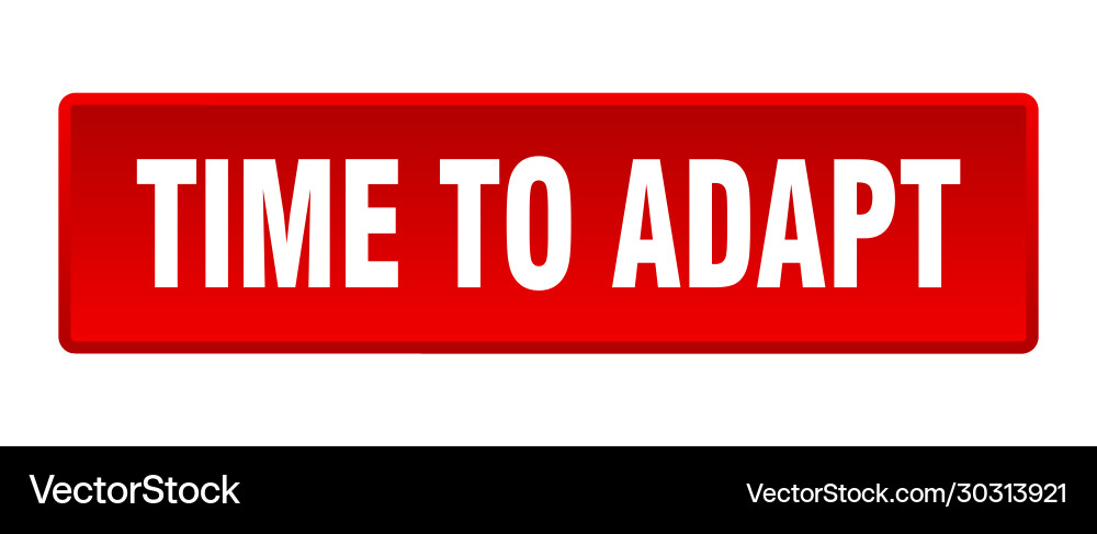 Time to adapt button square red Vector Image