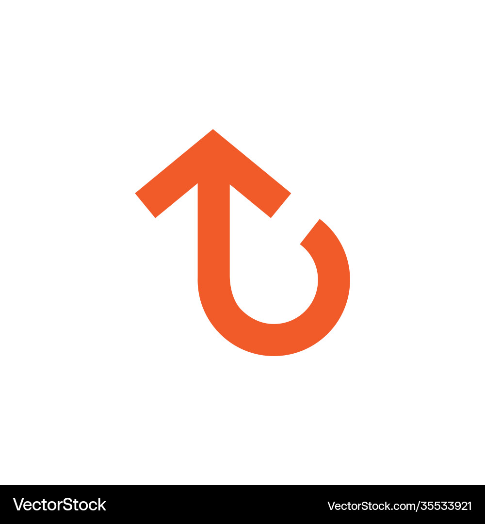 Turn u rotate arrow geometric line simple logo Vector Image