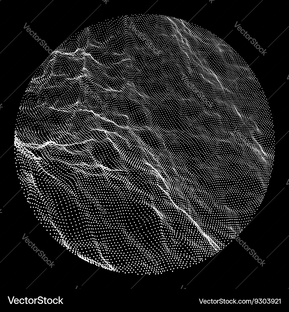 Wave grid background 3d abstract vector image