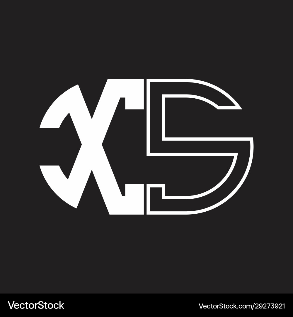 Xs letter logo monogram with oval shape negative Xs letter logo monogram with oval shape negative Vector Image
