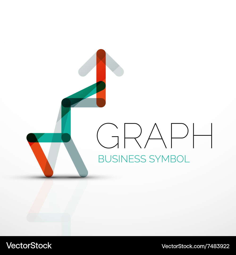 Abstract logo idea linear chart or graph Vector Image