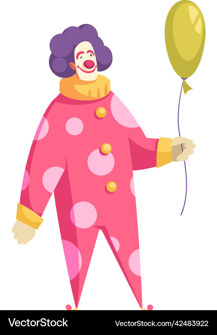 Amusement park clown composition Royalty Free Vector Image