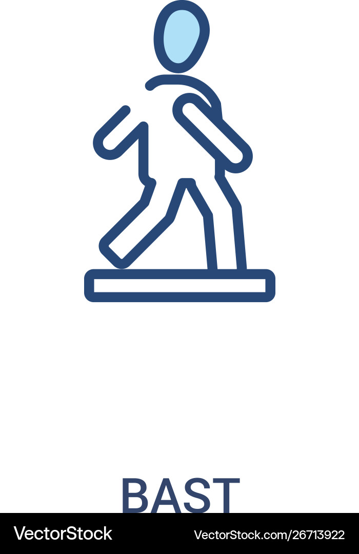 Bast concept 2 colored icon simple line element Bast concept 2 colored icon simple line element vector image